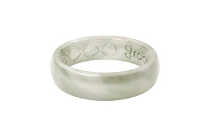 Thin Pearl Silicone Wedding Bands 