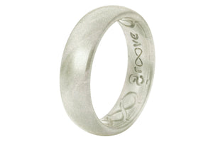 Thin Pearl Womens Silicone Wedding Bands