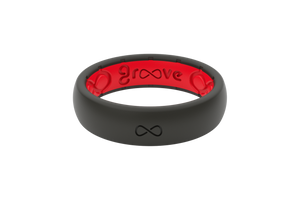 thin solid midnight black and red ring view 1 png