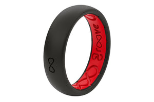Thin Solid Midnight Black/Raspberry Red -  viewed from side