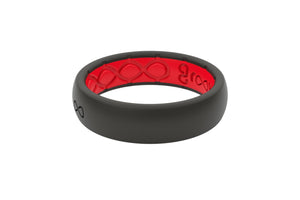 Thin Solid Midnight Black/Raspberry Red  viewed on its side  viewed on its side